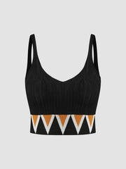 Boho Print Knit Crop Tank Top