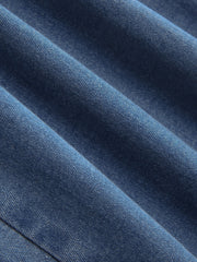 Denim Collar Flare Leg Jumpsuit