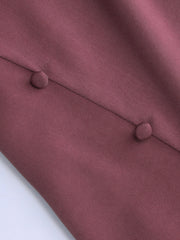 Solid Cowl Neck Slit Midi Dress