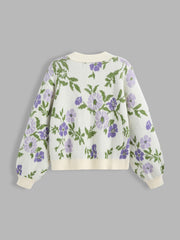 Tea In The Garden Floral Knit Cardigan