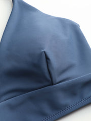 Striped Strappy Bikini Swimsuit