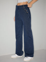 Stretch High Waist Wide Leg Jeans