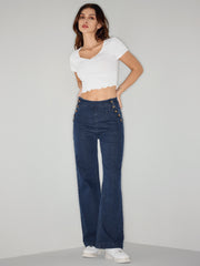 Stretch High Waist Wide Leg Jeans