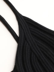 Solid Rib Knit Crop Tank Top