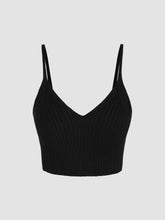 Solid Rib Knit Crop Tank Top