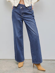 Denim High Waist Pocket Baggy Jeans