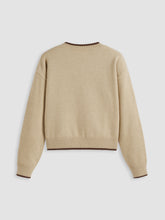 Round Neckline Graphic Bear Long Sleeve Sweater