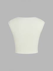 Sweetheart Solid Knitted Crop Top