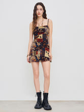 Floral & Leaf Print Mini Dress