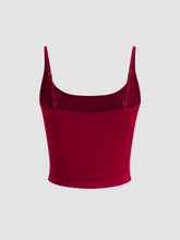 Cotton-blend Scoop Neckline Solid Adjustable Strap Cami Top