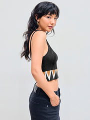 Boho Print Knit Crop Tank Top