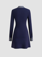 Cotton-blend Collar Tartan Contrasting Binding Mini Dress