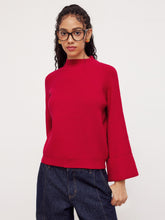 Knit Round Neck Roll Up Sweater