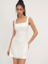 Sequin U-neckline Ruched Mini Dress