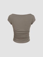 Boat Neck Ruched Tee