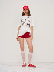 Round Neckline Holy Cow Graphic Oversized Tee