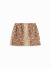 Faux Fur Deer Low Rise Animal Print Half Zip Mini Skirt