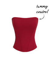 Bandeau Curve Hem Zip Through Tummy Control Corset Shapewear