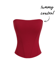 Bandeau Curve Hem Zip Through Tummy Control Corset Shapewear