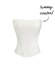 Bandeau Curve Hem Zip Through Tummy Control Corset Shapewear