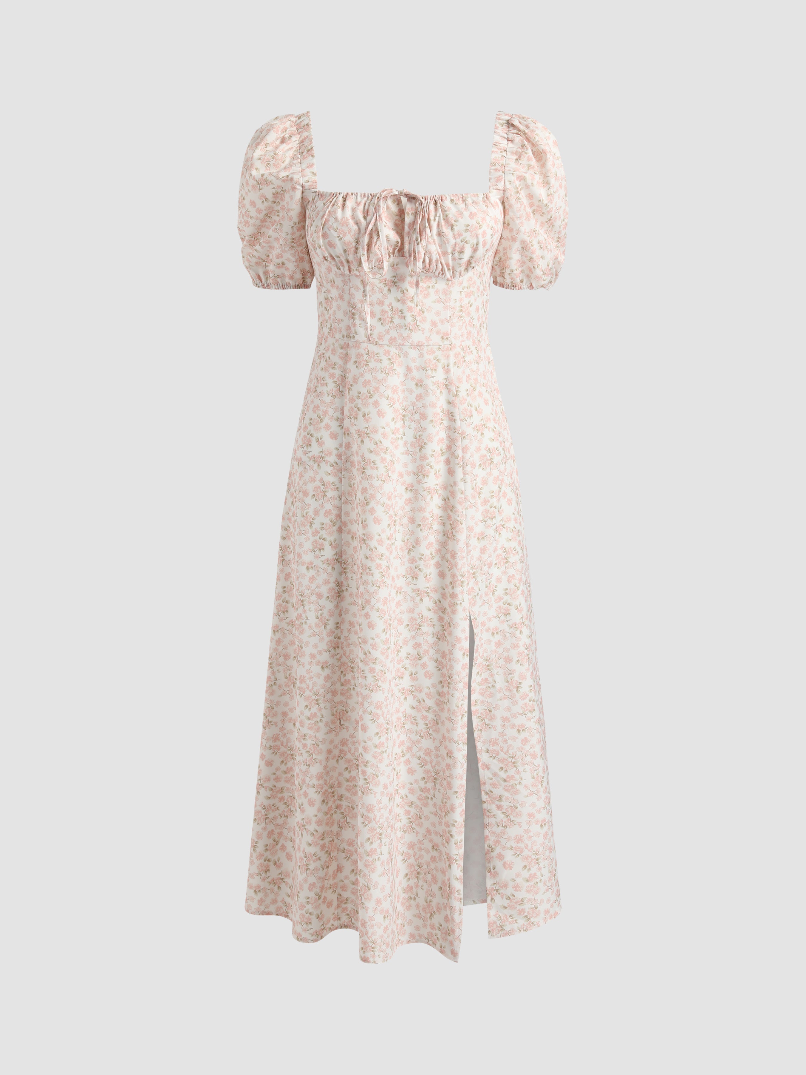 Ruth's Ditsy Floral Square Neck Midi Dress