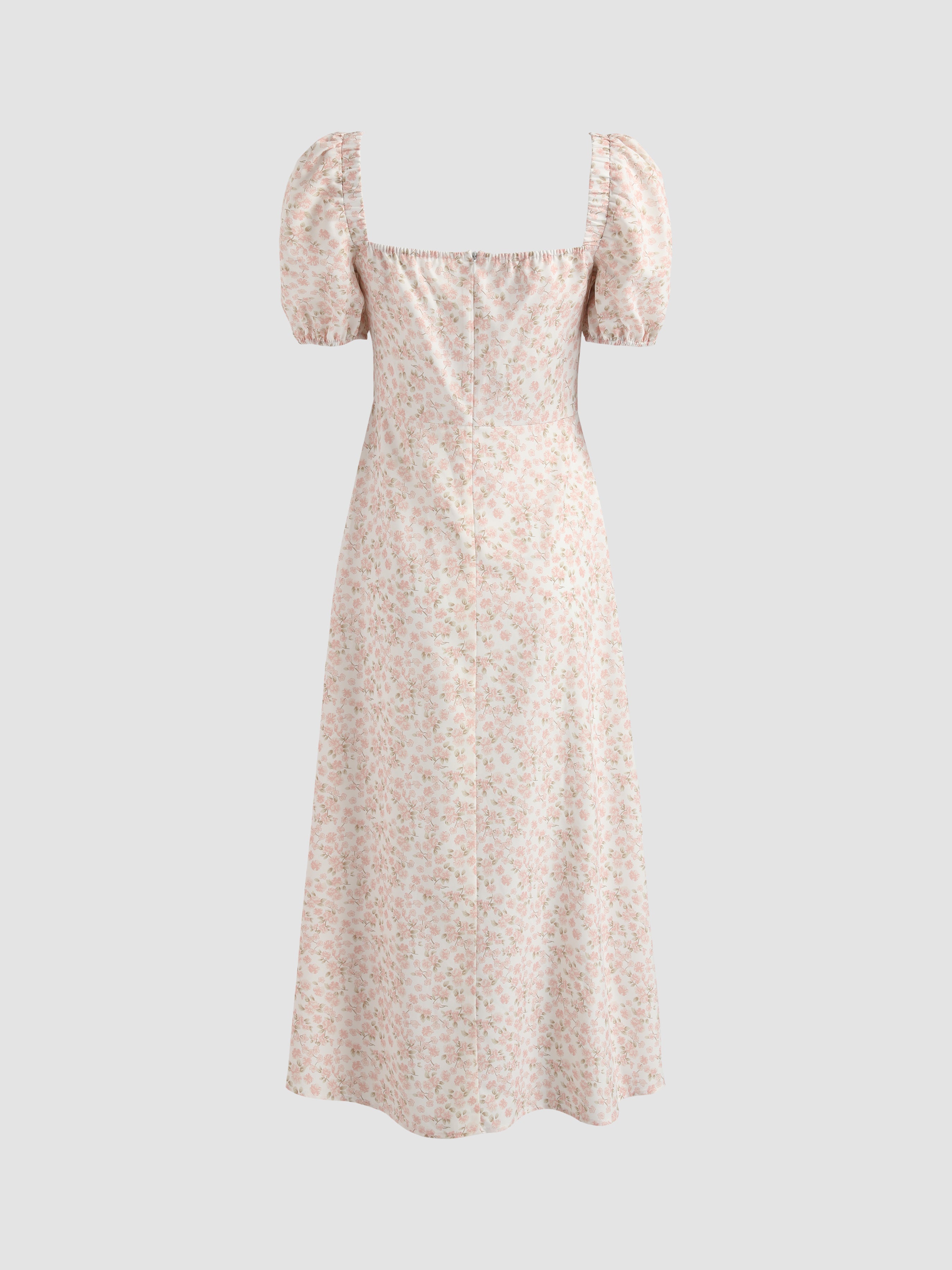 Ruth's Ditsy Floral Square Neck Midi Dress