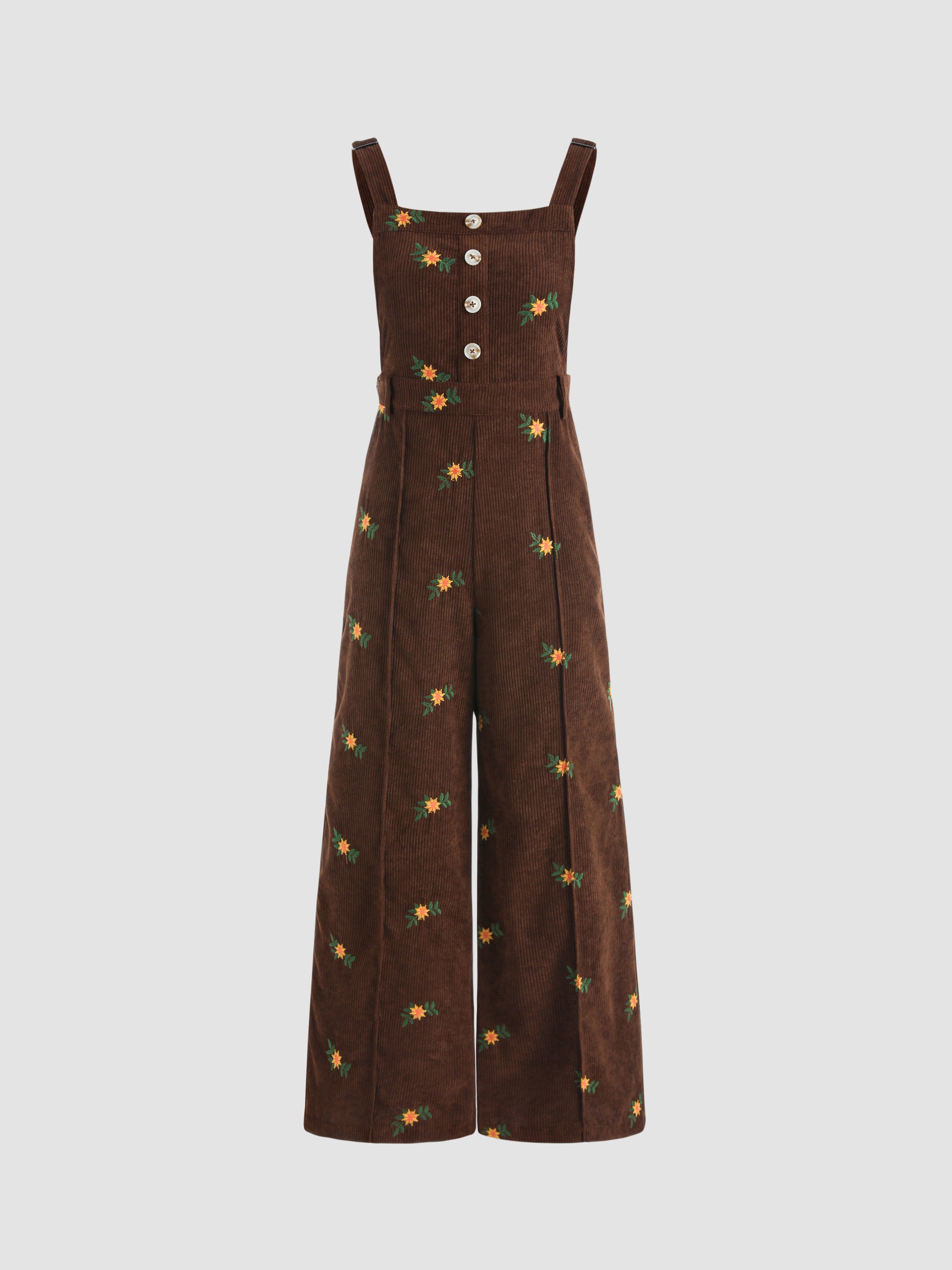 Ditsy Floral Corduroy Jumpsuit