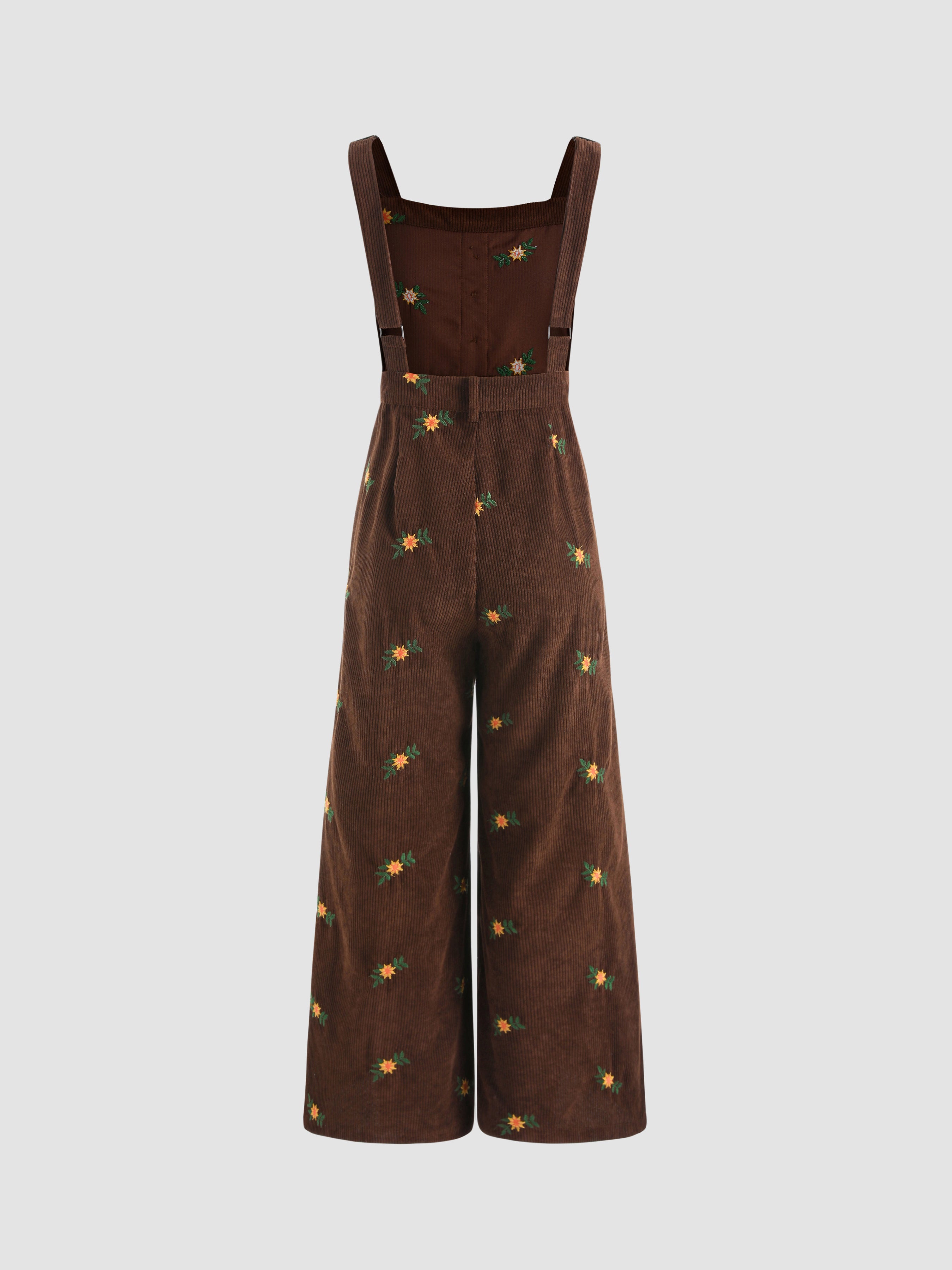Ditsy Floral Corduroy Jumpsuit