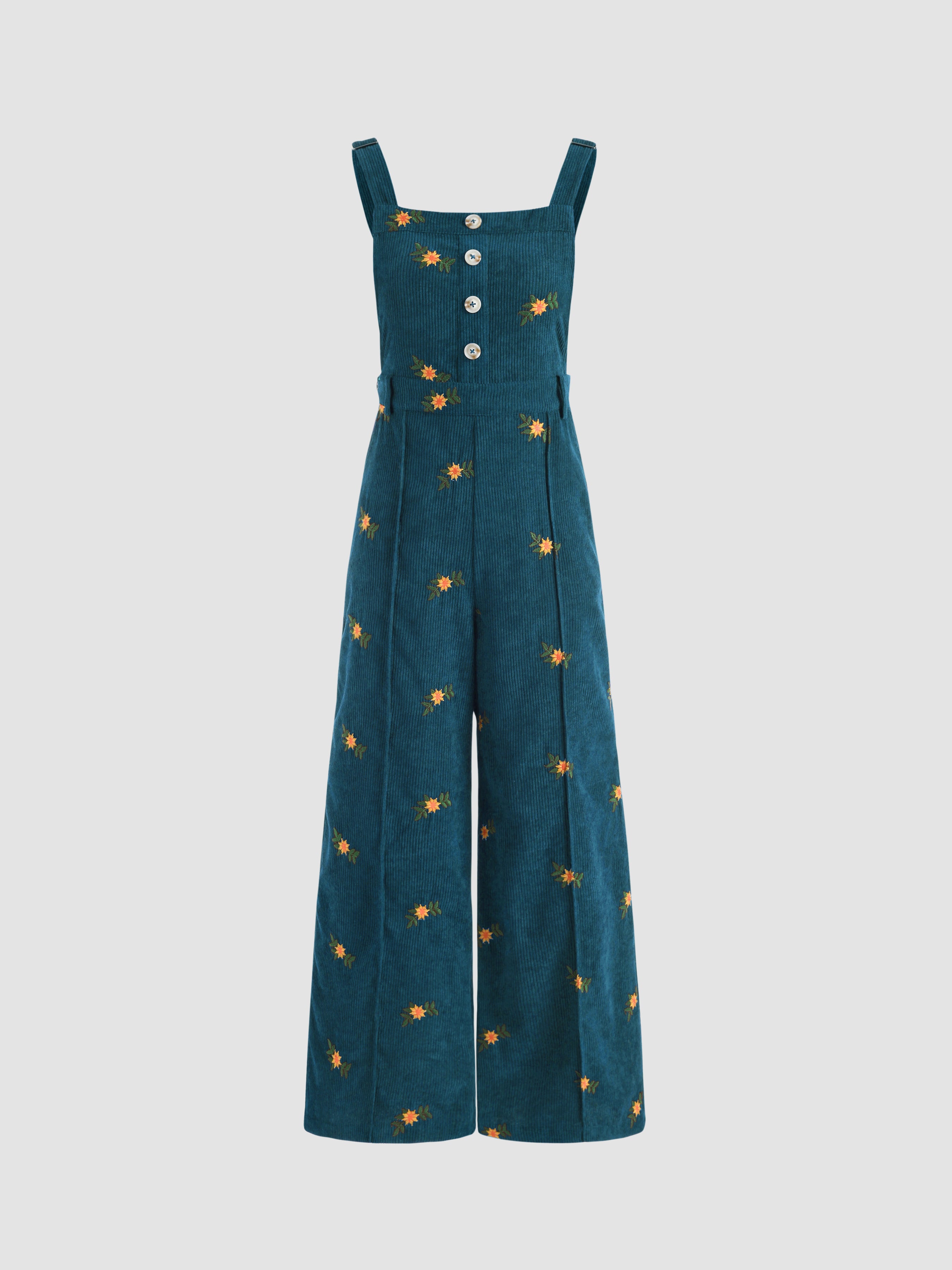 Ditsy Floral Corduroy Jumpsuit