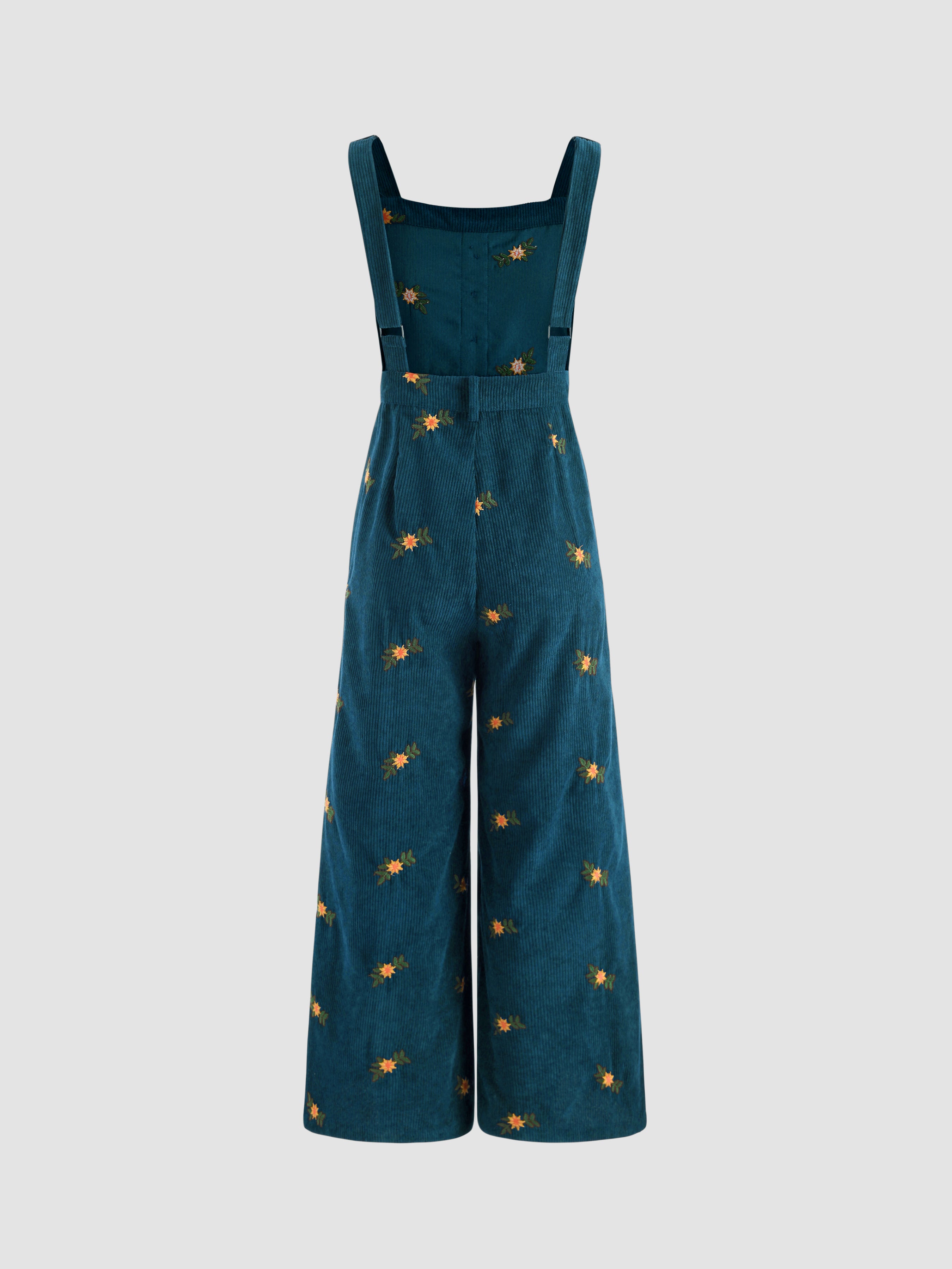 Ditsy Floral Corduroy Jumpsuit