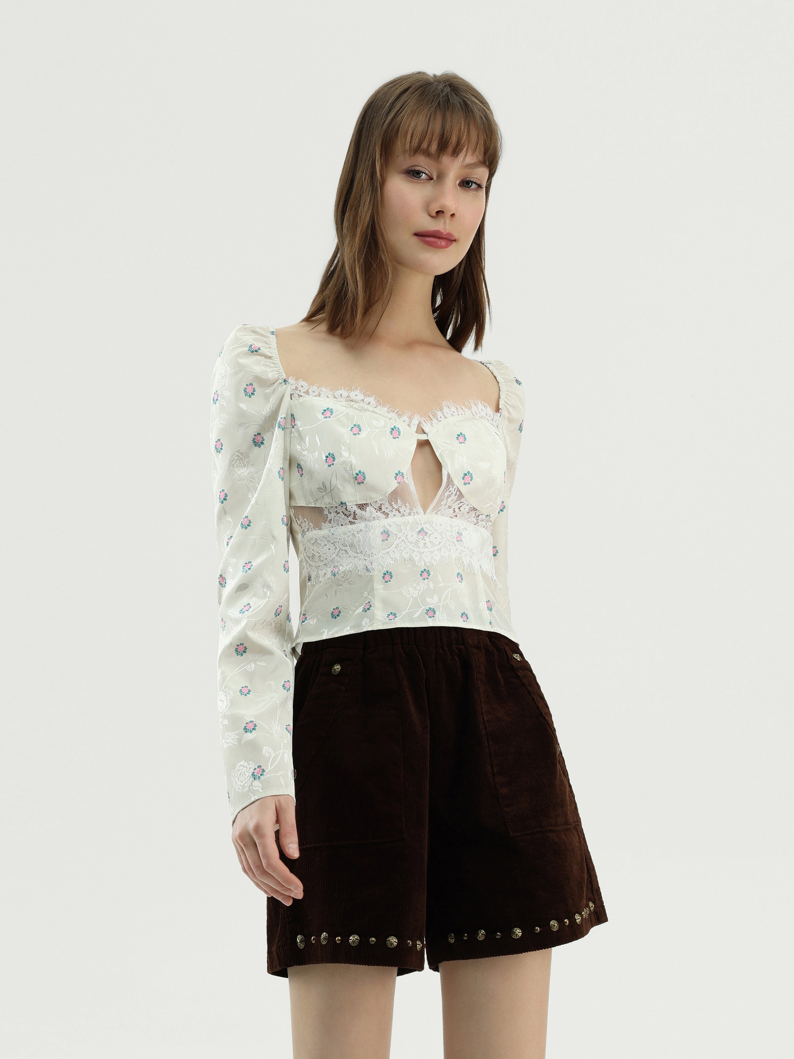 Floral Lace Patchy Blouse
