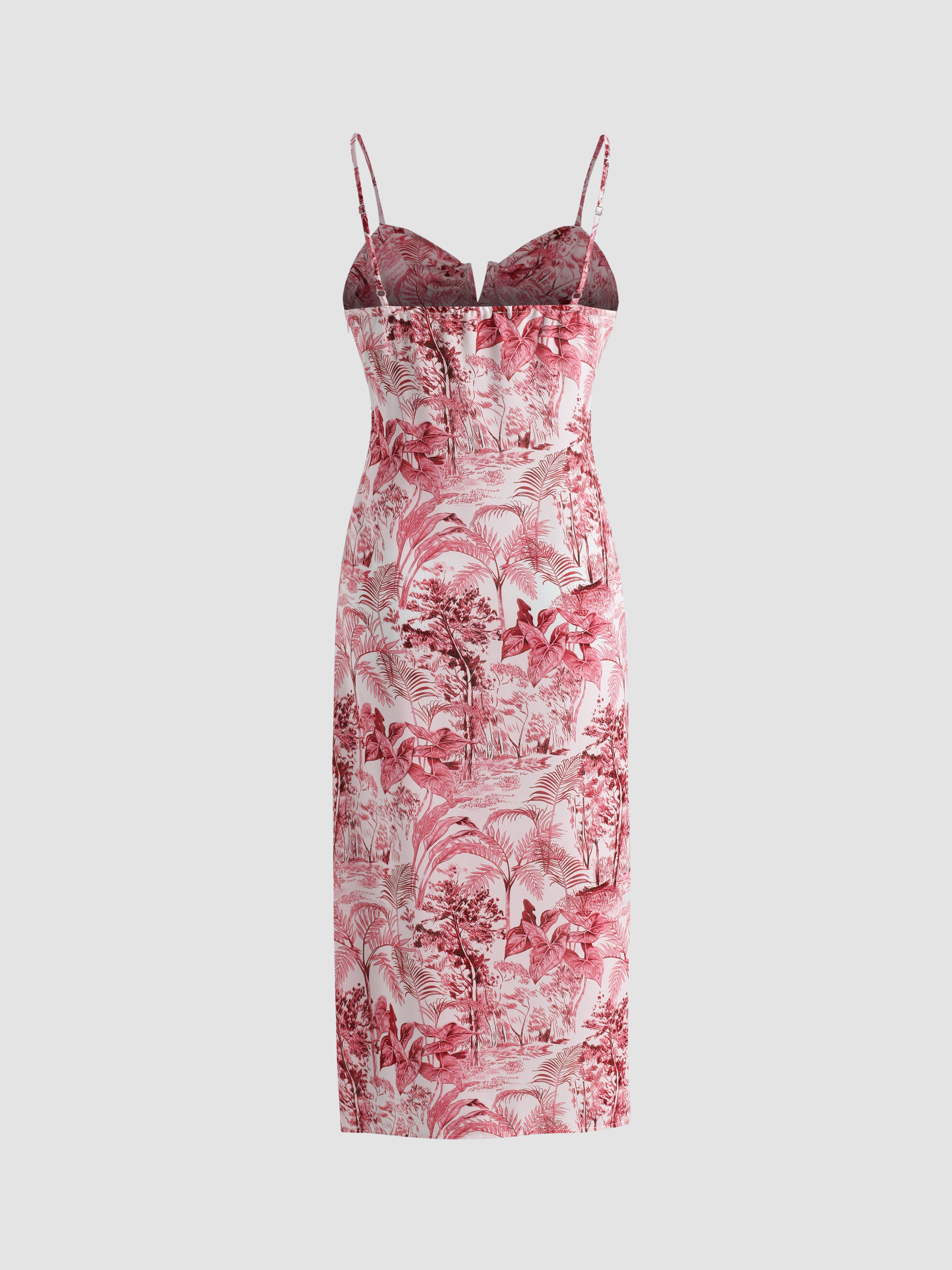Landscape Painting Slit Cami Dress
