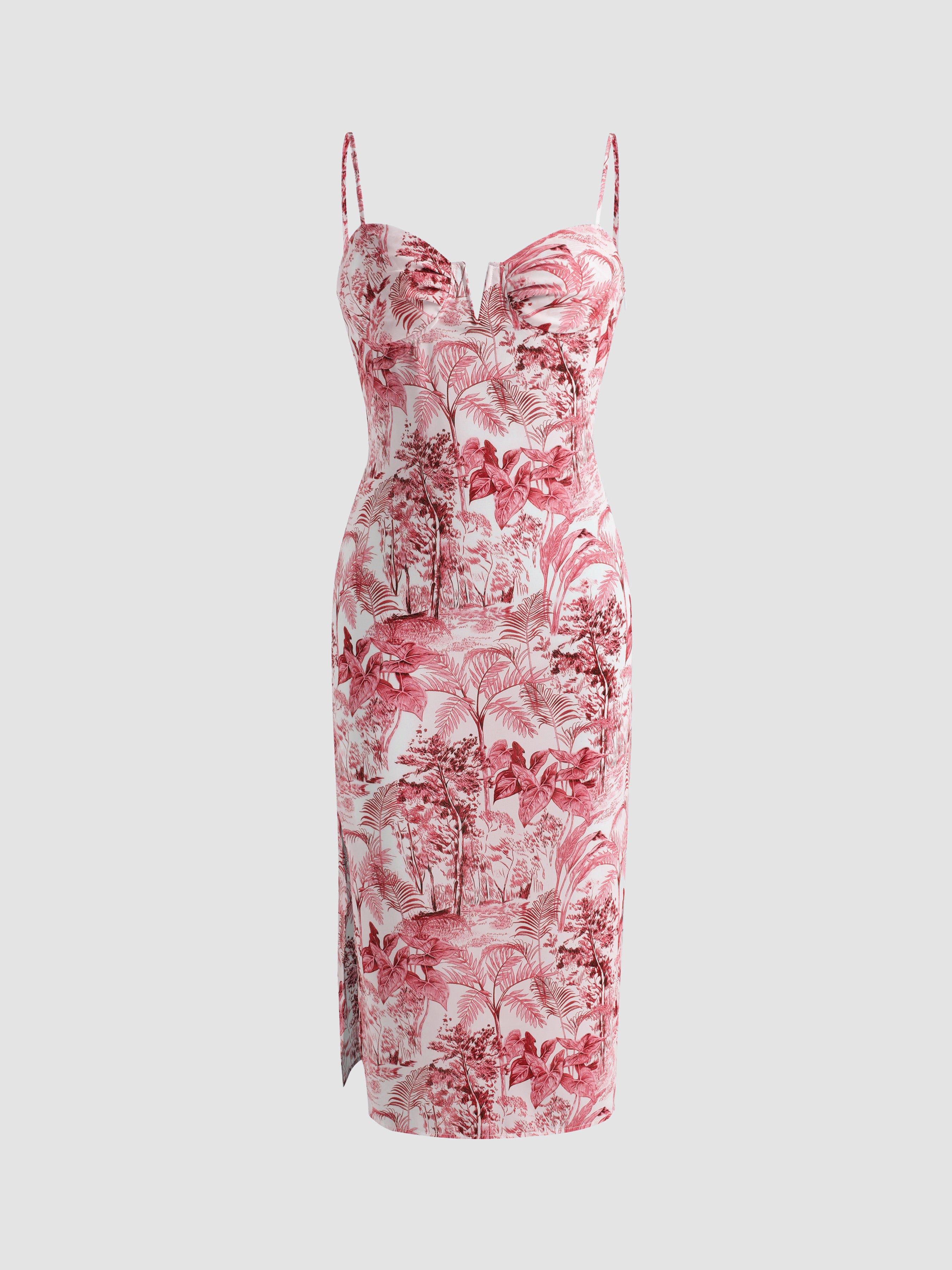 Landscape Painting Slit Cami Dress