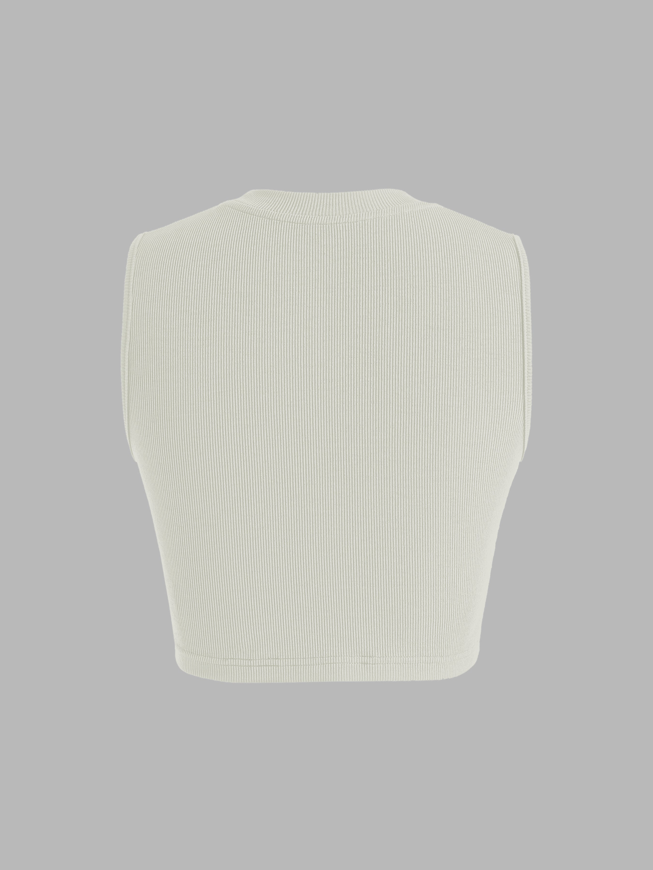 Solid Crewneck Crop Tank Top