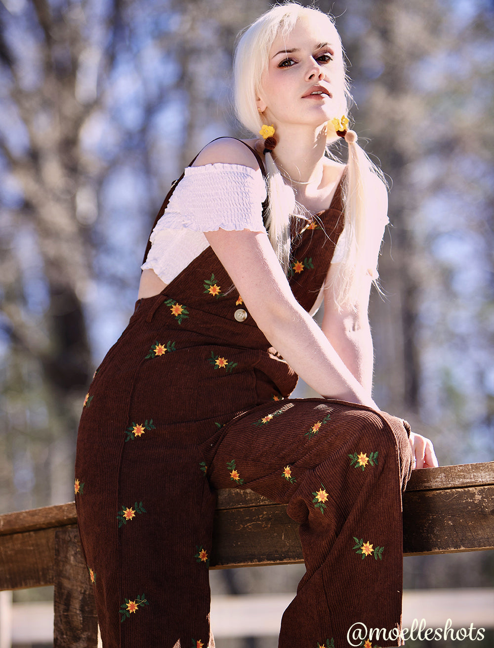 Ditsy Floral Corduroy Jumpsuit