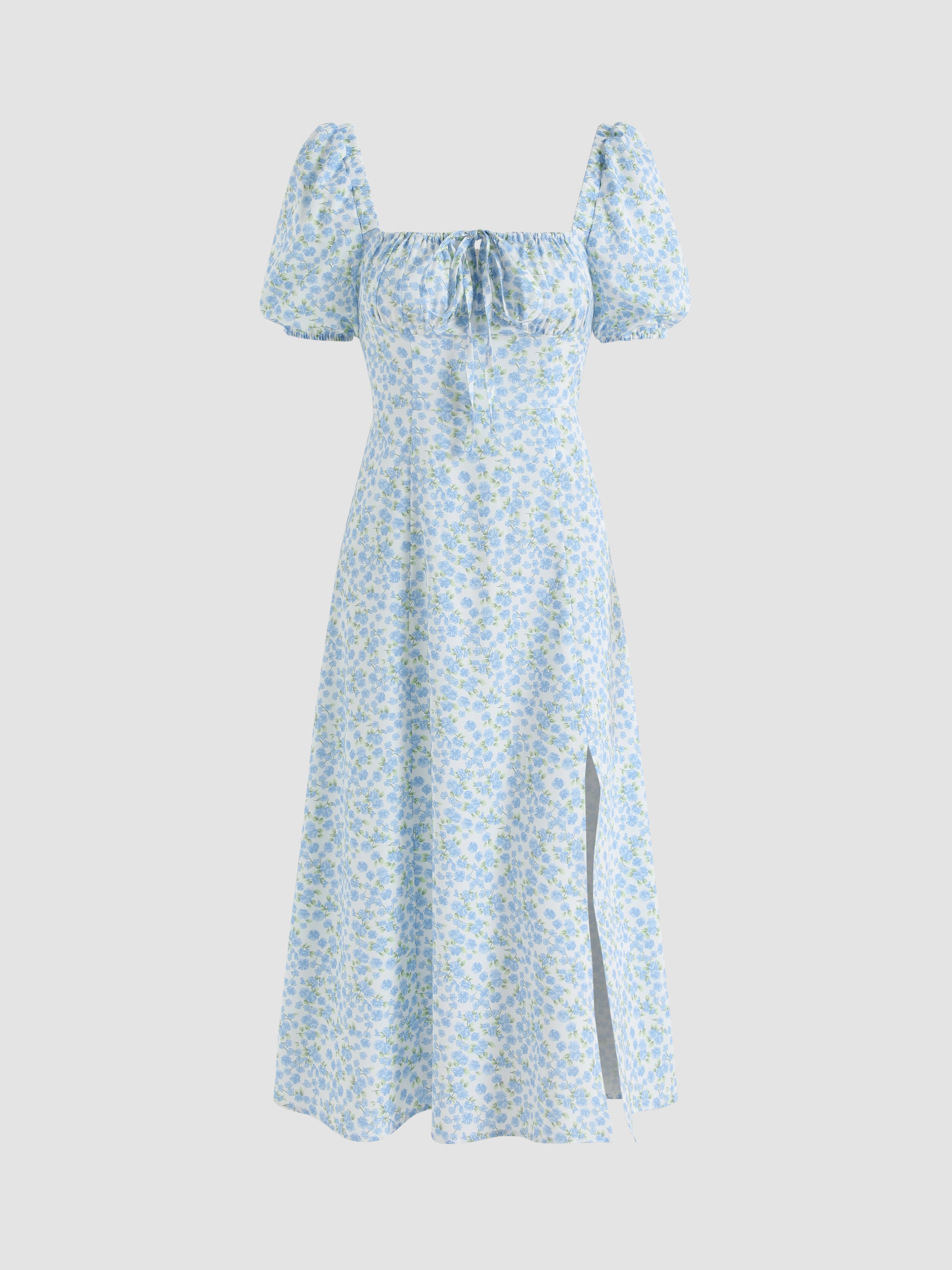 Ruth's Ditsy Floral Square Neck Midi Dress