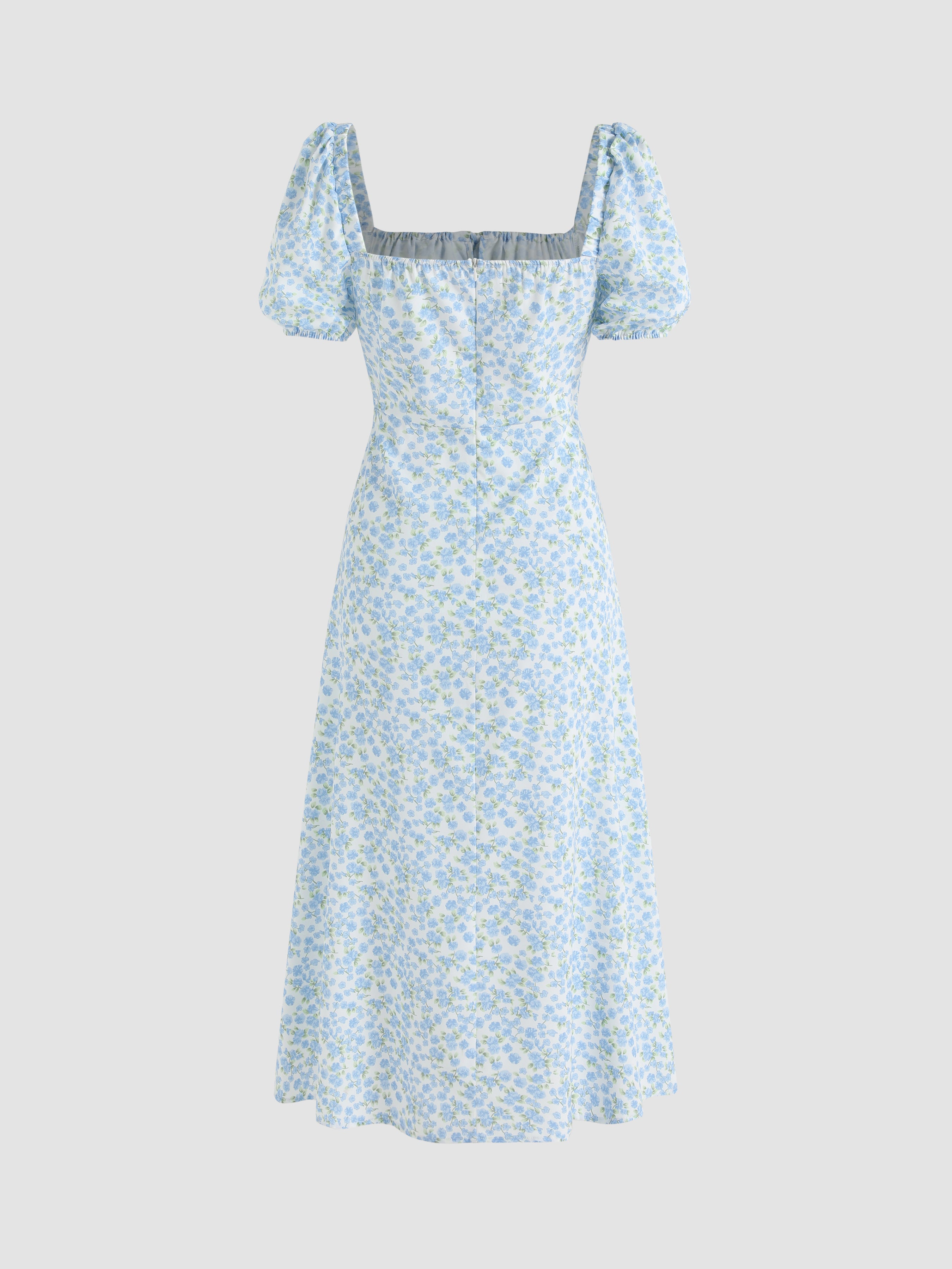 Ruth's Ditsy Floral Square Neck Midi Dress