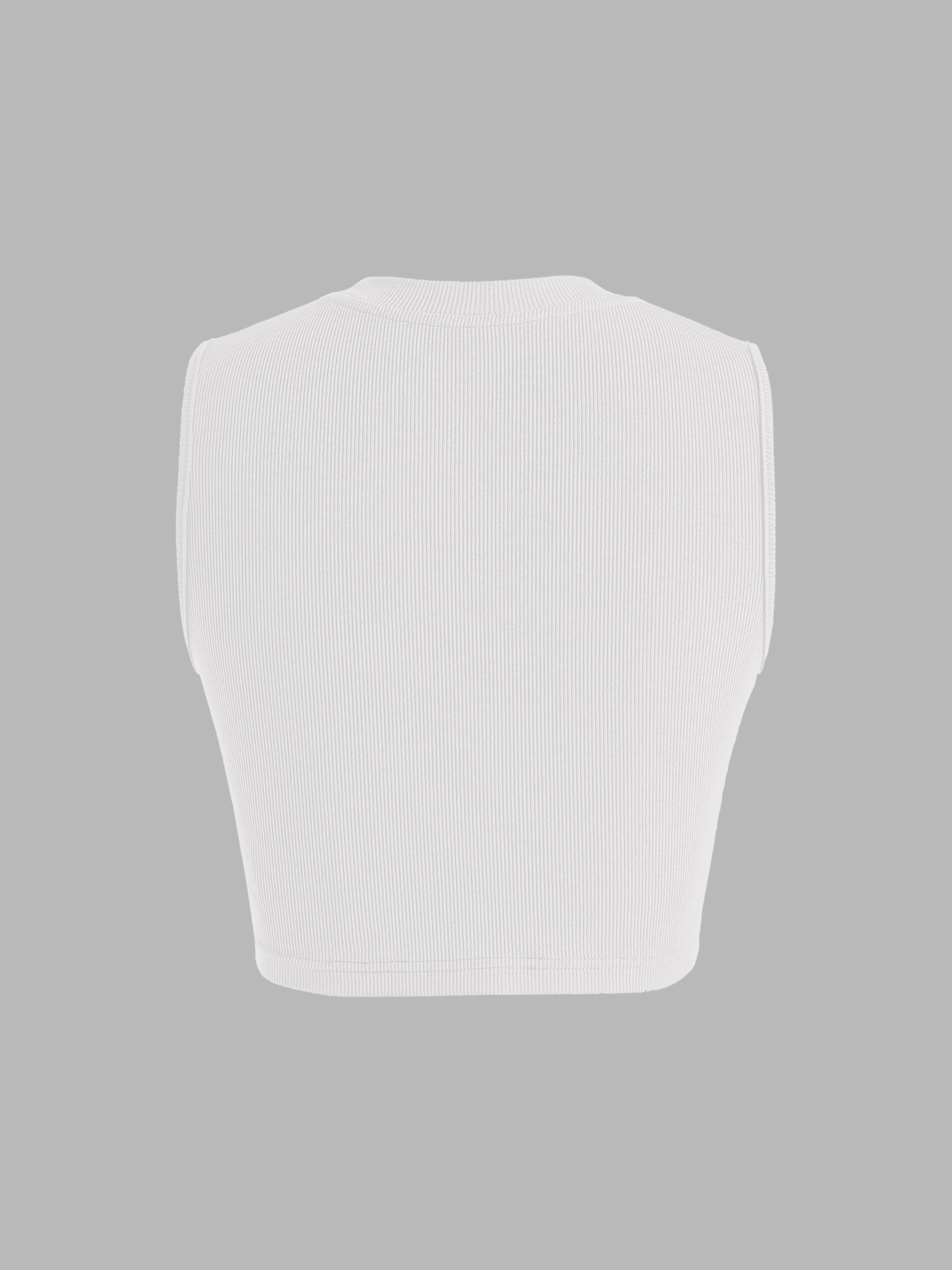 Solid Crewneck Crop Tank Top