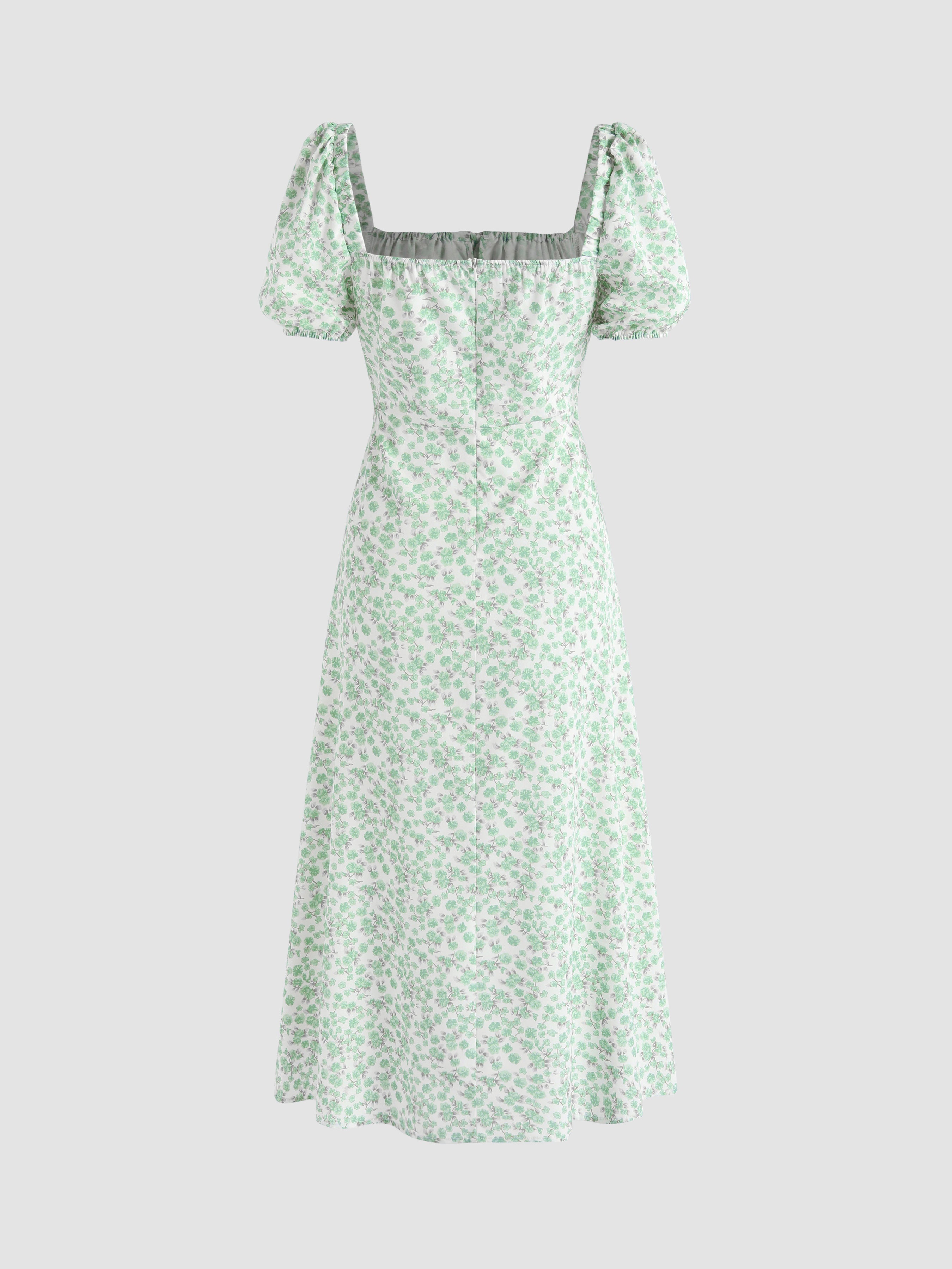 Ruth's Ditsy Floral Square Neck Midi Dress