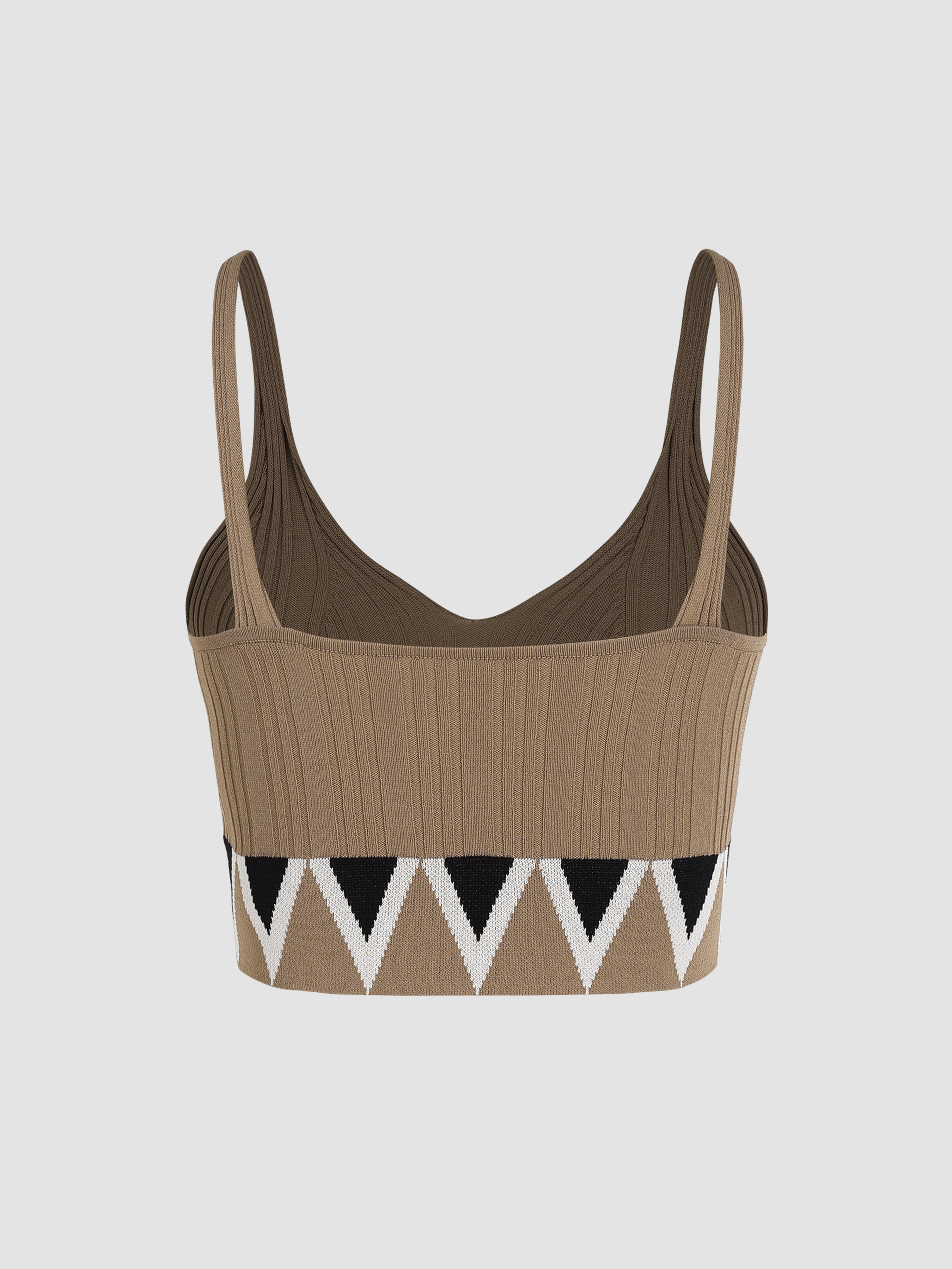 Boho Print Knit Crop Tank Top