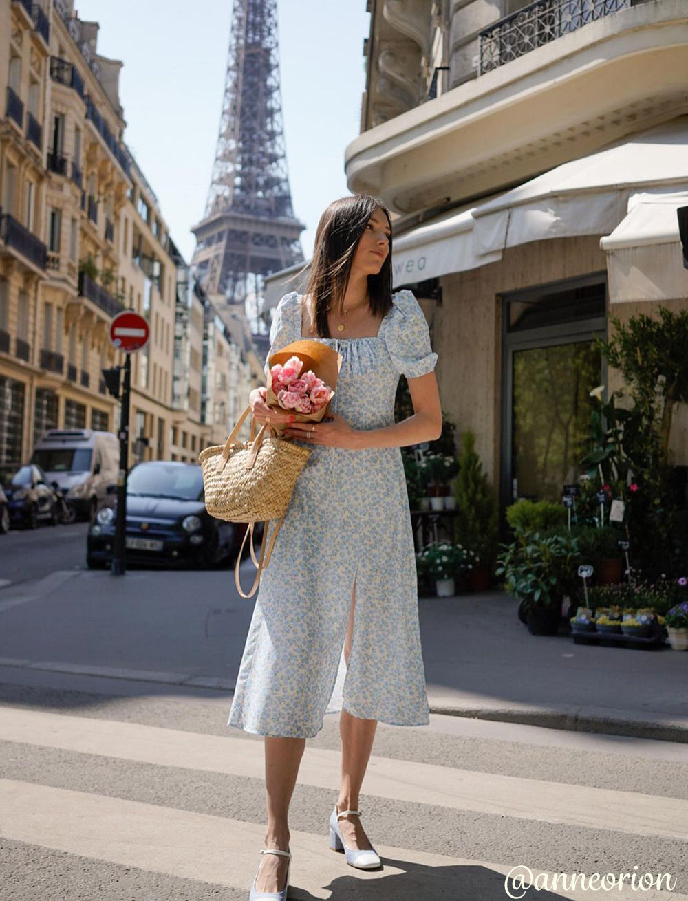 Ruth's Ditsy Floral Square Neck Midi Dress
