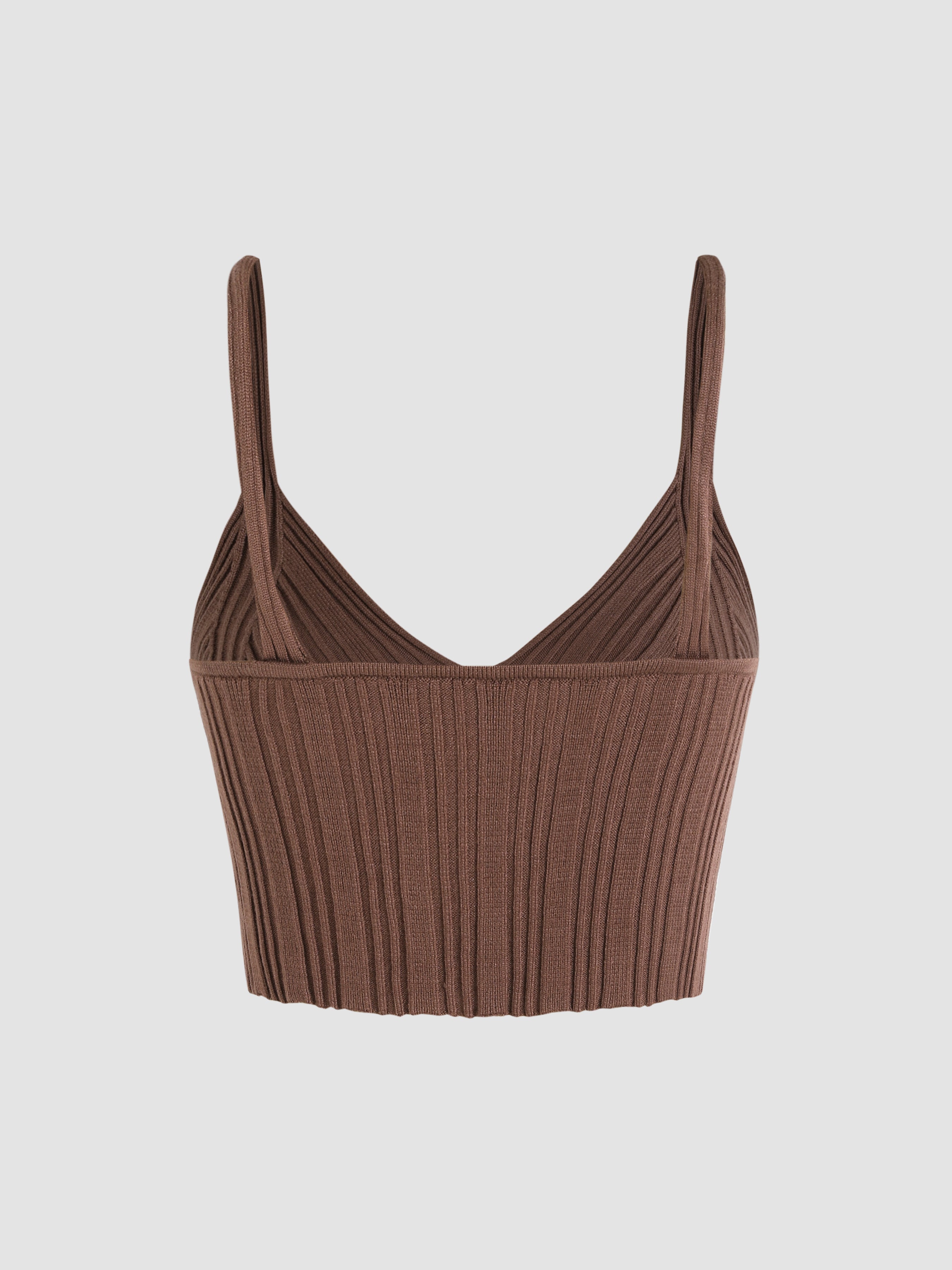 Solid Rib Knit Crop Tank Top