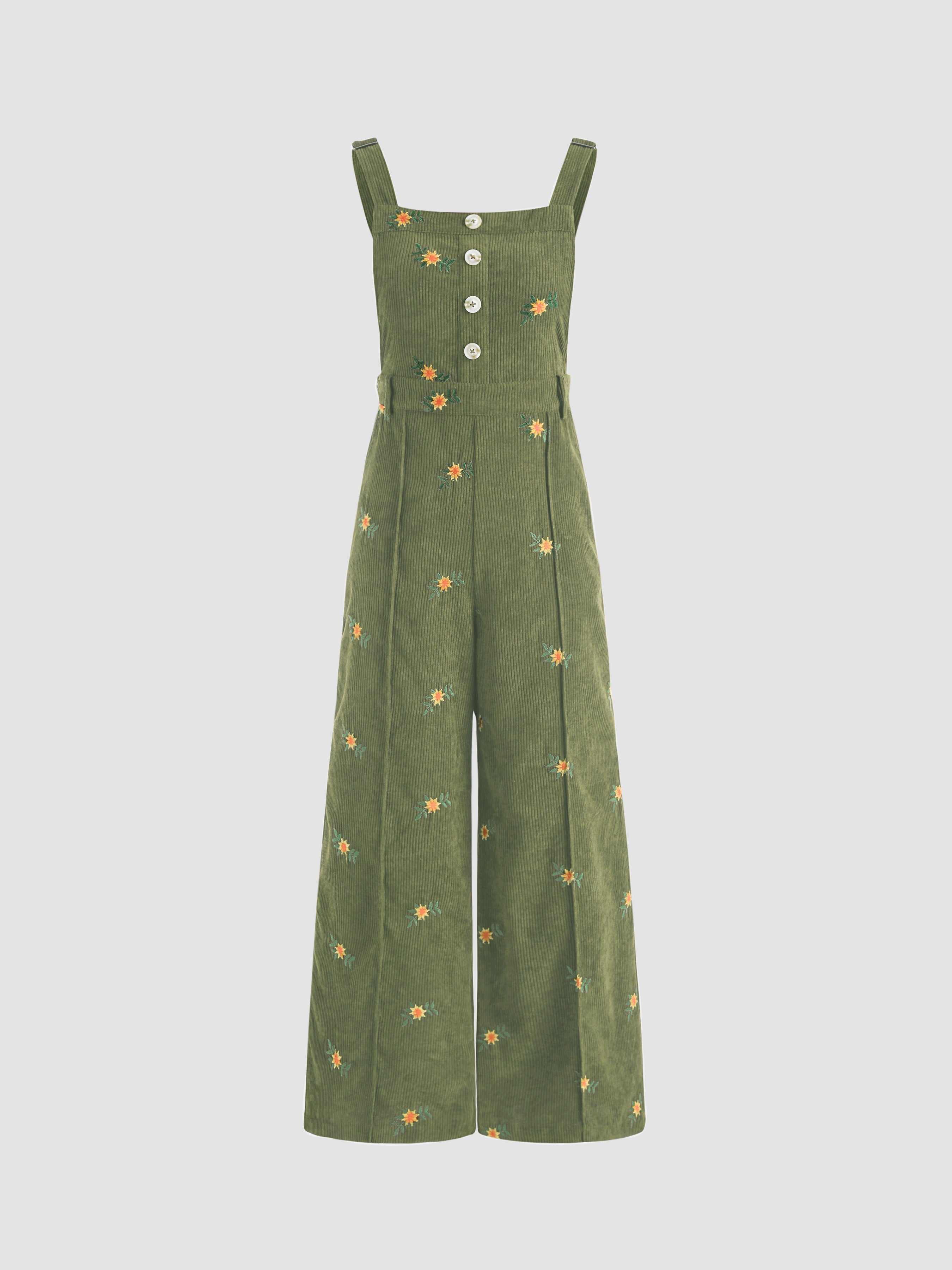 Ditsy Floral Corduroy Jumpsuit