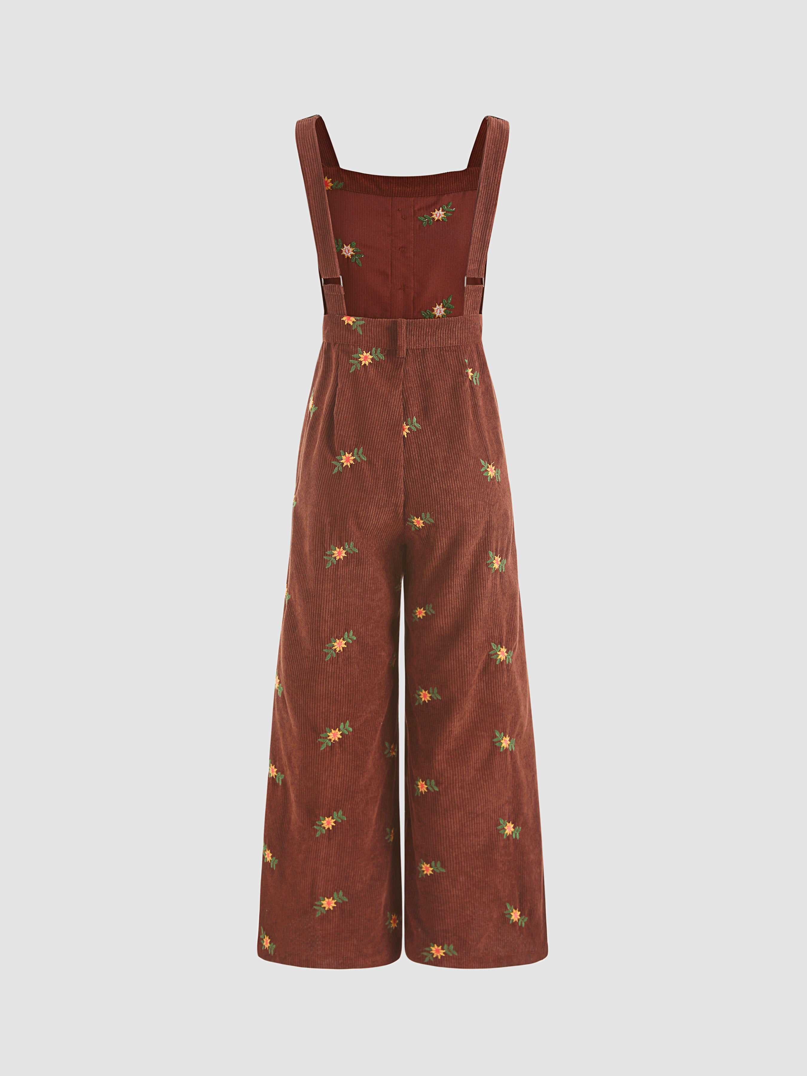 Ditsy Floral Corduroy Jumpsuit