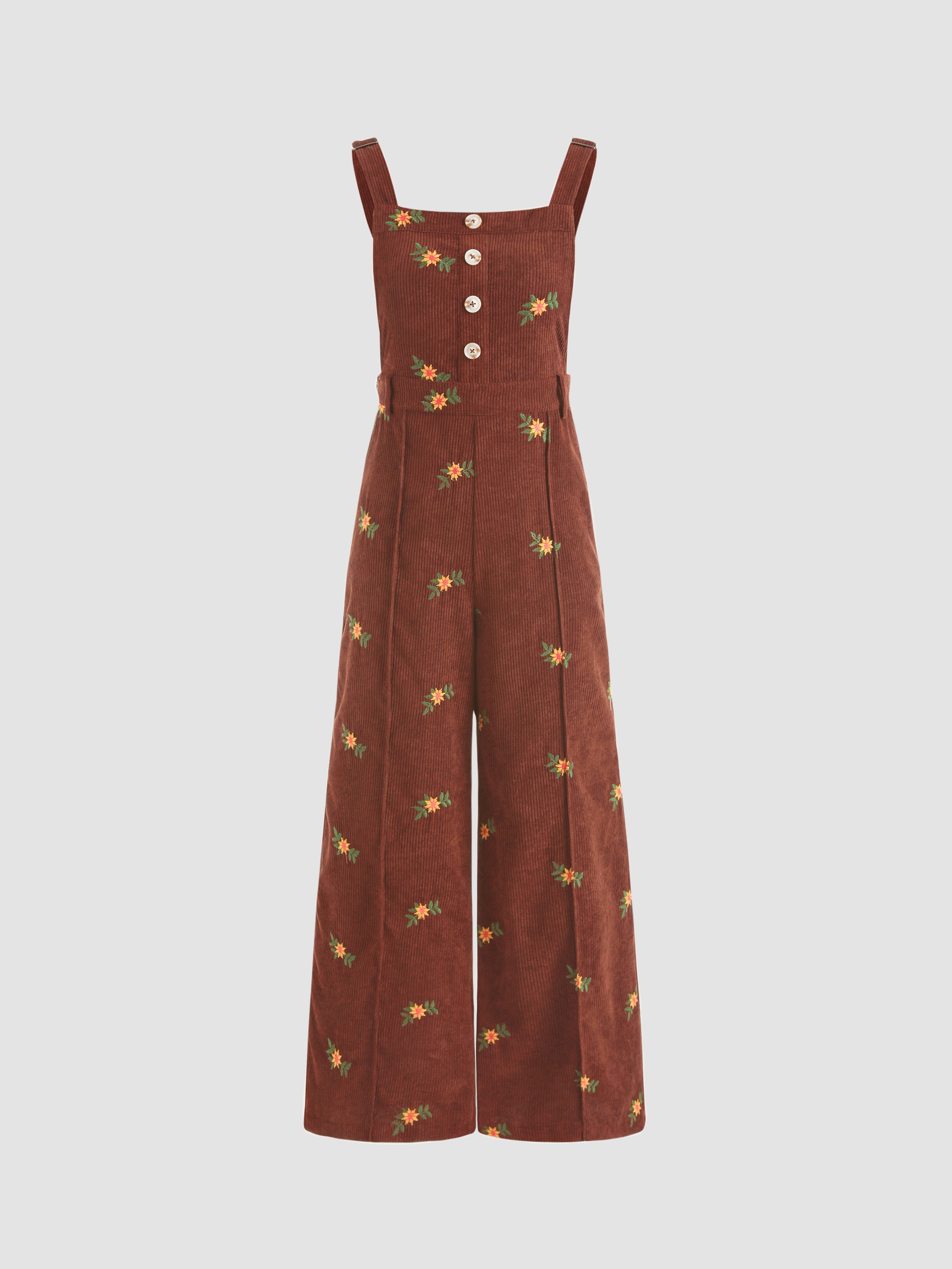 Ditsy Floral Corduroy Jumpsuit
