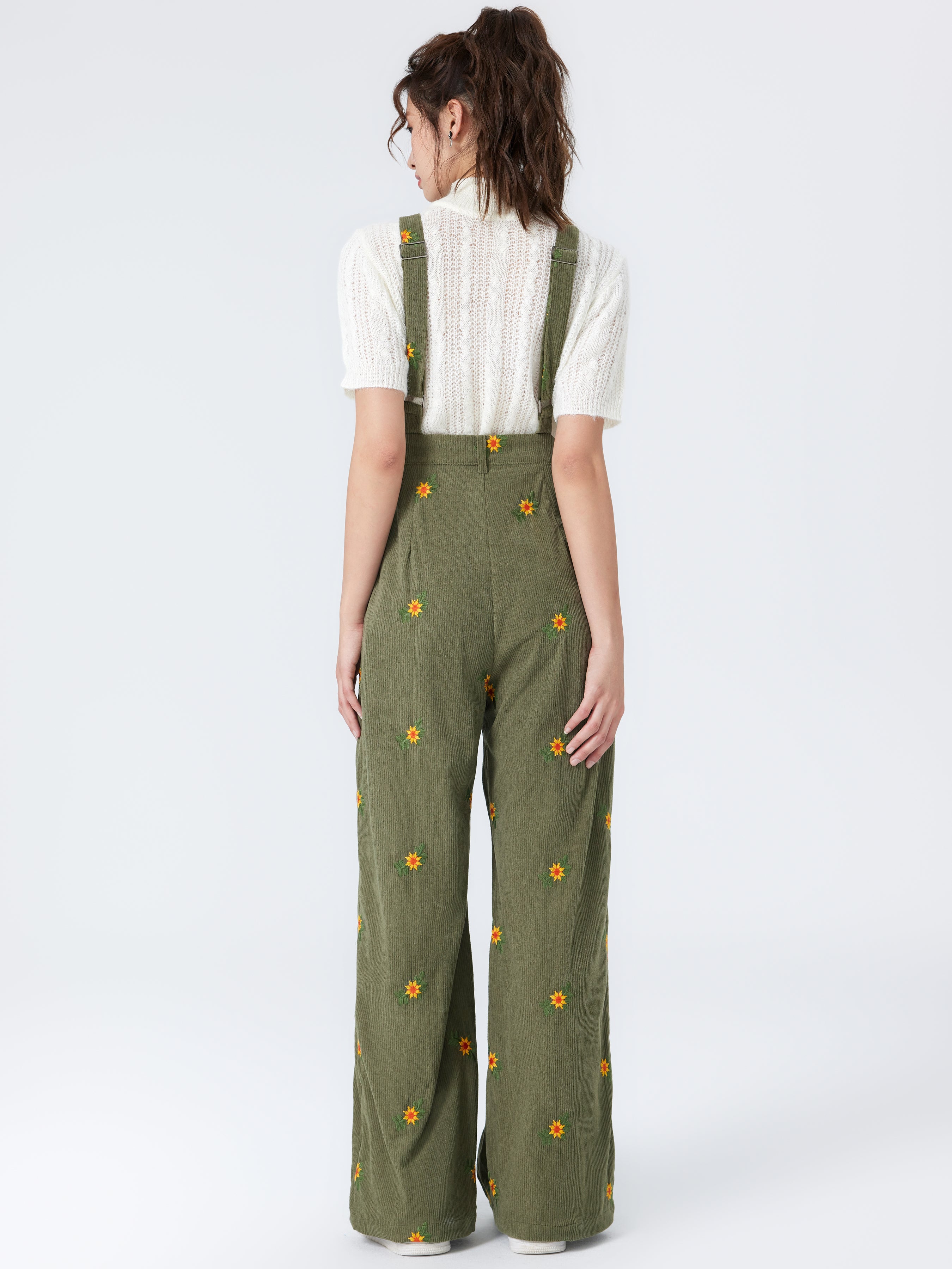 Ditsy Floral Corduroy Jumpsuit