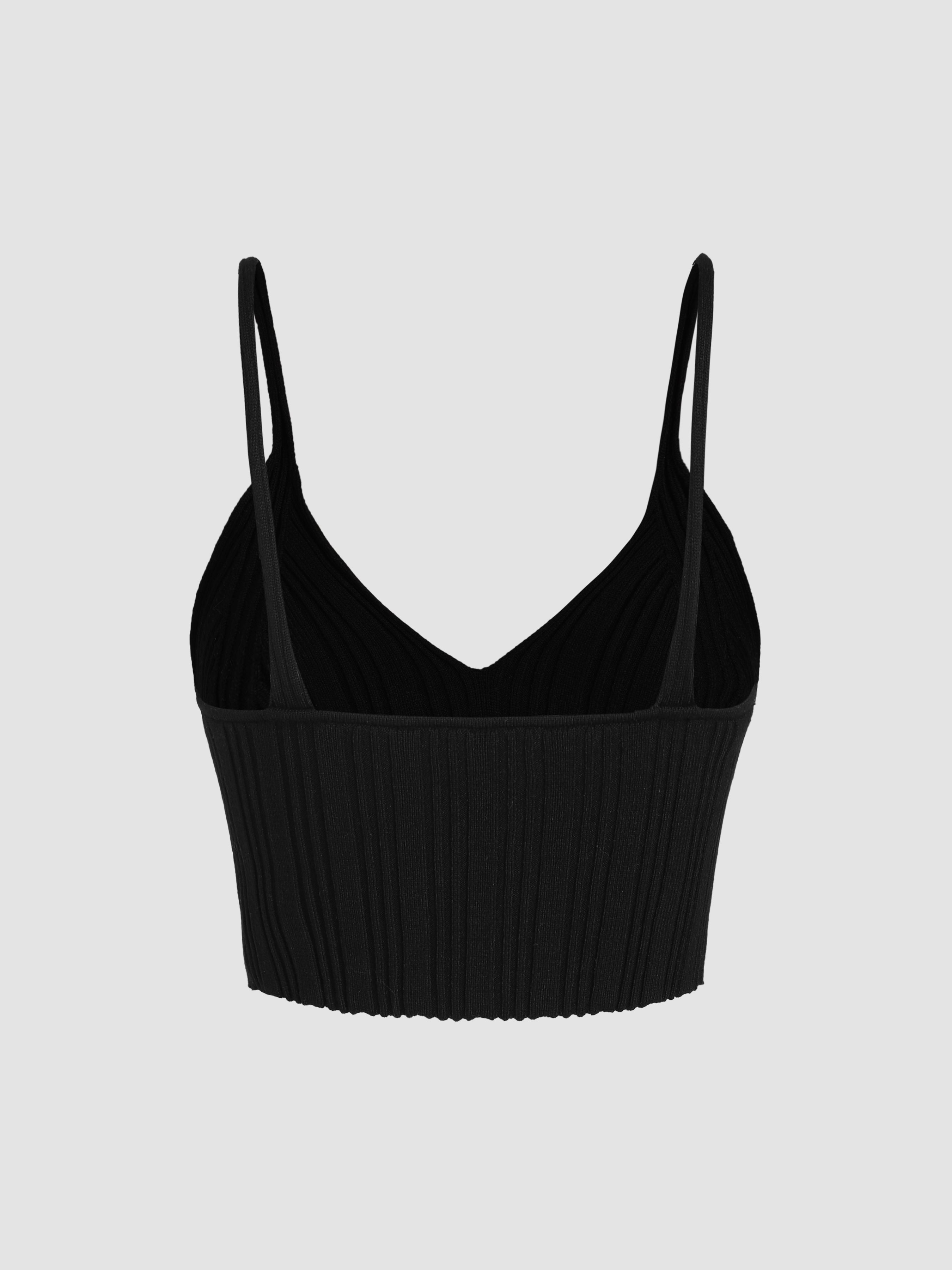 Solid Rib Knit Crop Tank Top