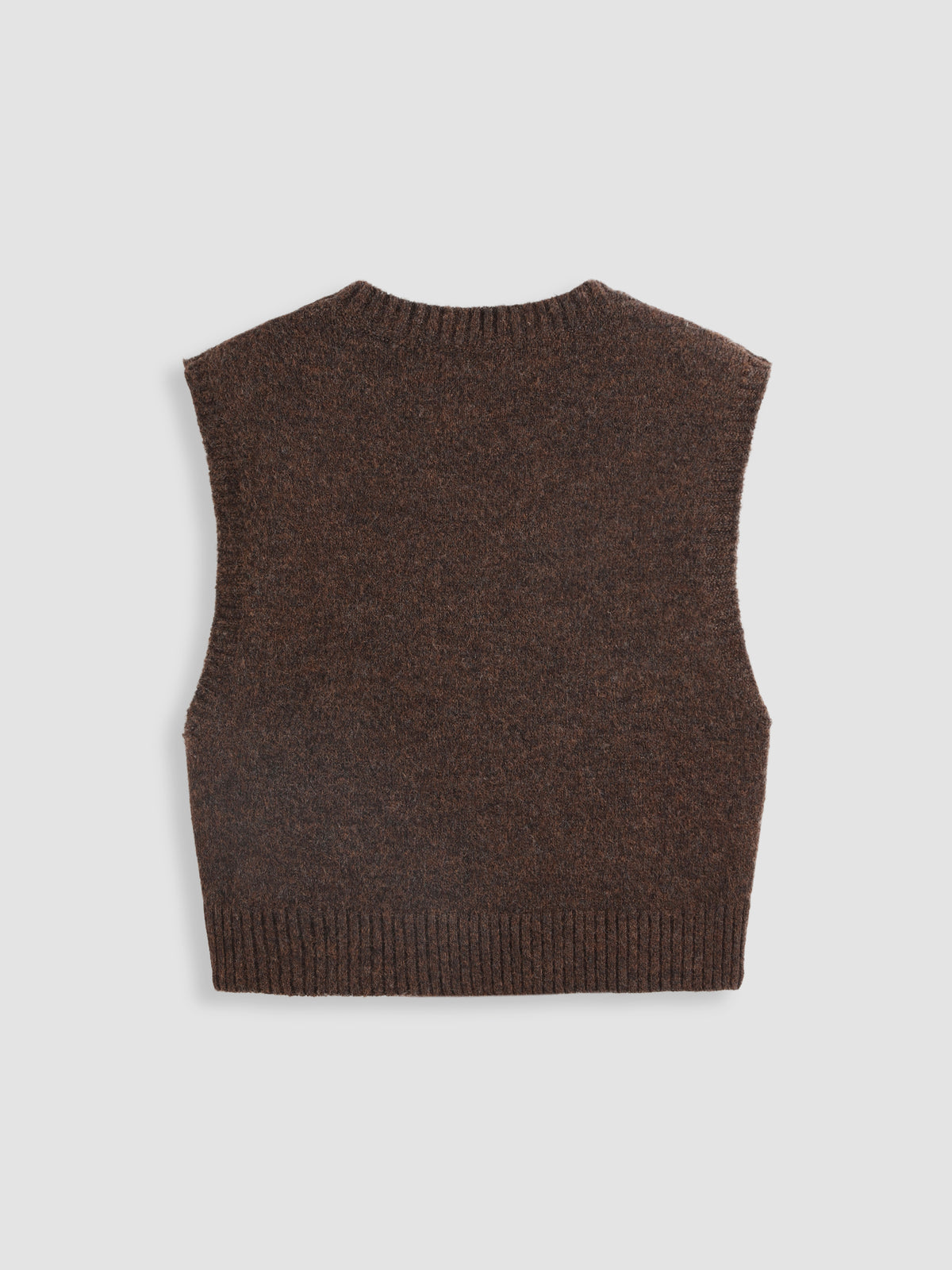 Knit Wool-blend Round Neck Pear Graphic Vest