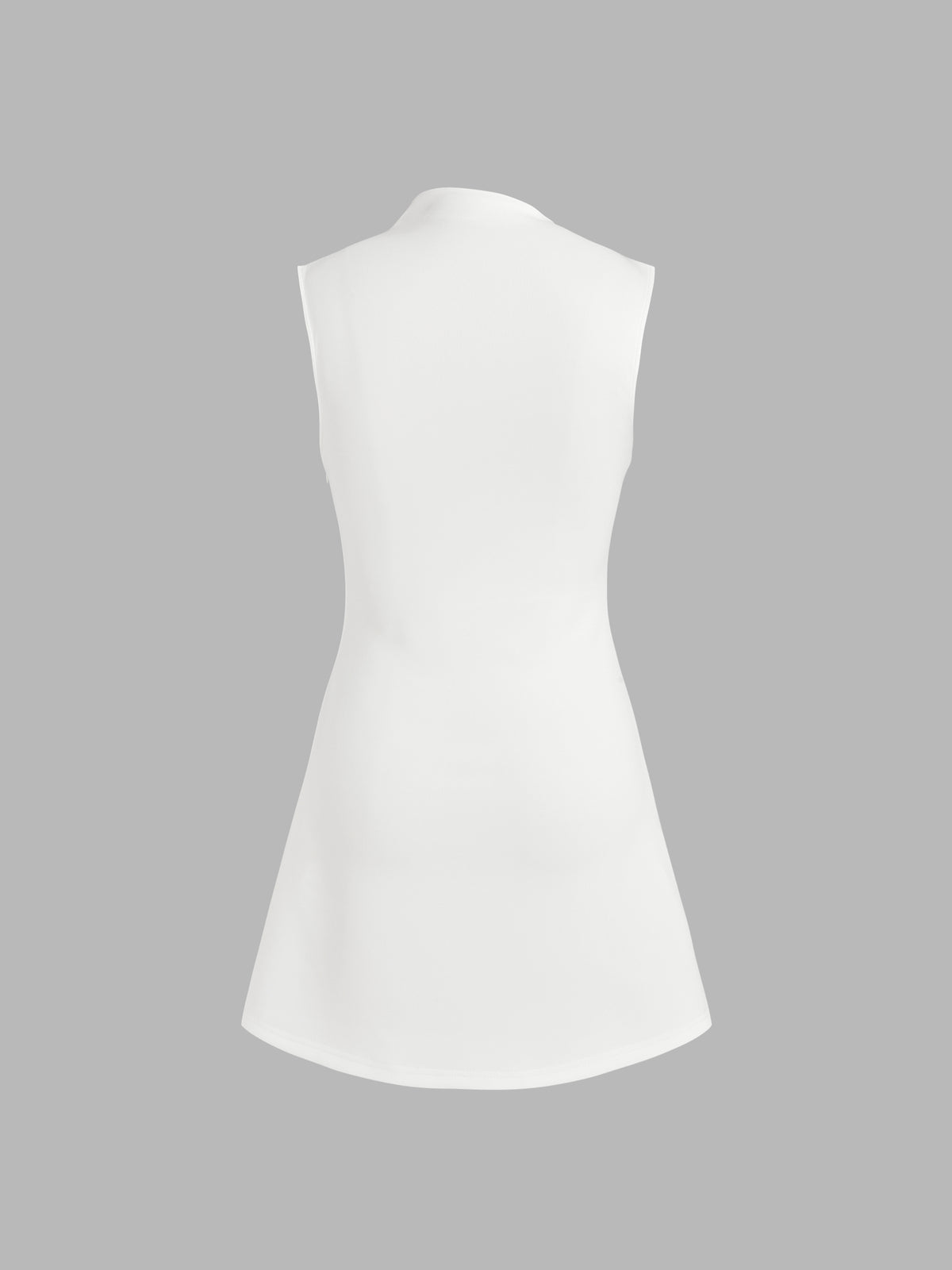 Turtleneck Sleeveless Ruched Mini Dress