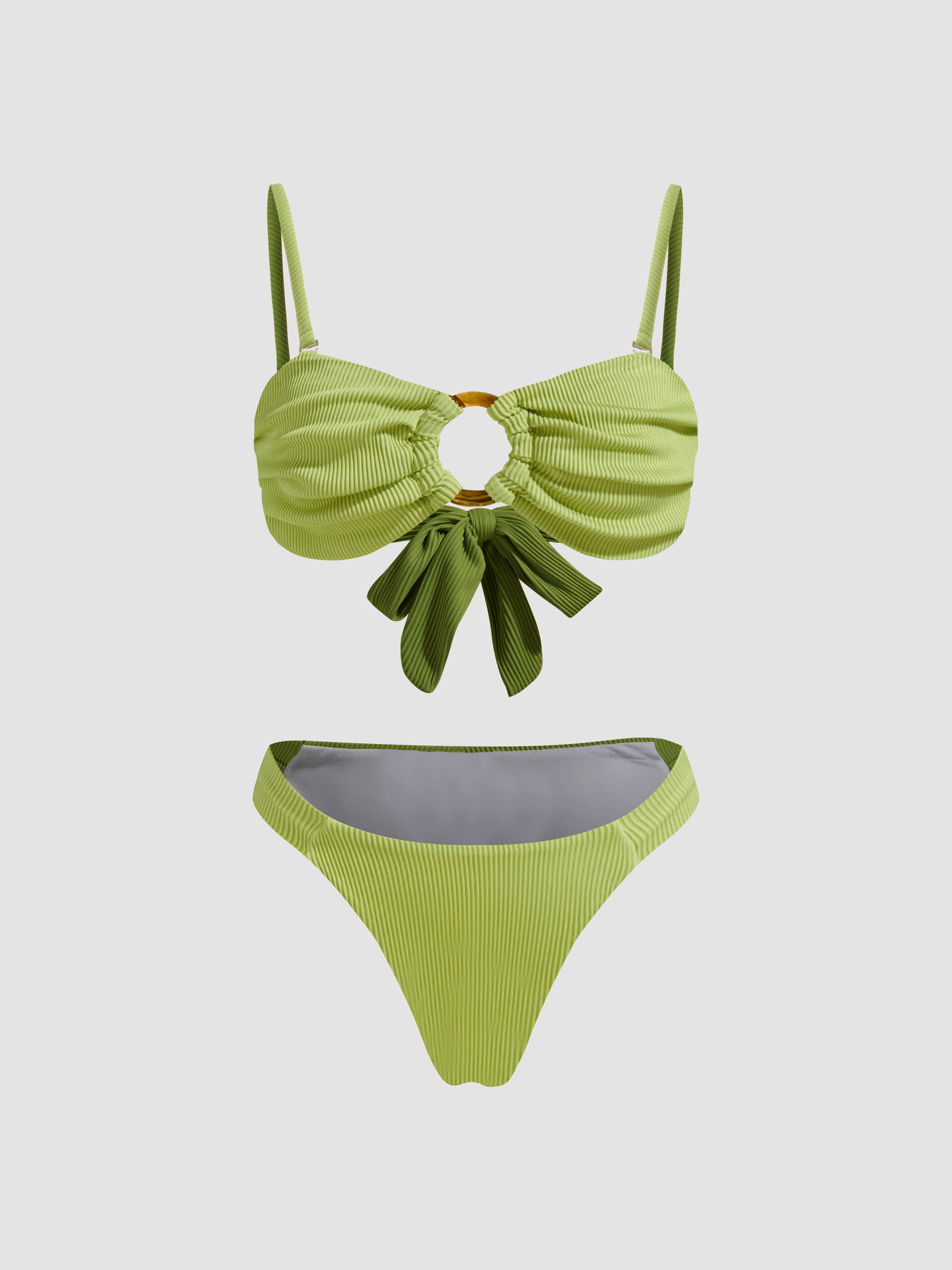 Adjustable Straps Bowknot Bikini Set